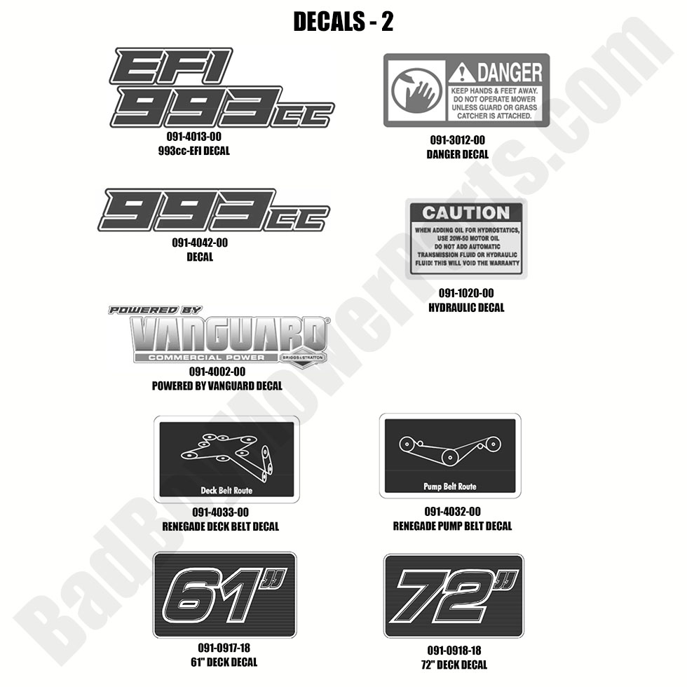 2019 Renegade - Gas - Decals - 2